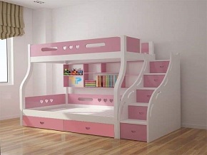Decent Pink White Bunk Bed 