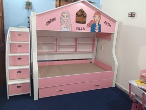 Villa Themed Baby Girls Bunk Bed